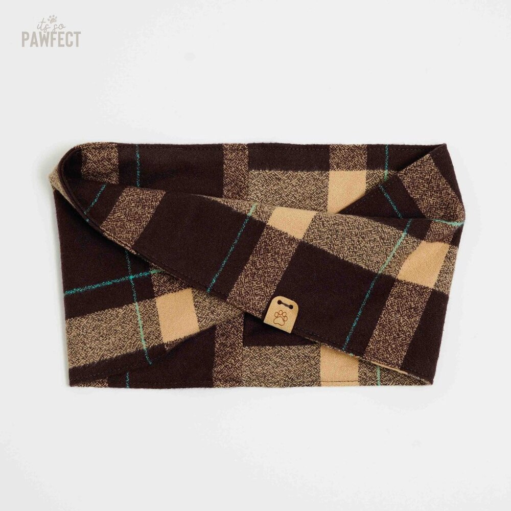 Medium Flannel Dog Bandana Infinity Scarf for Small to Medium Breeds